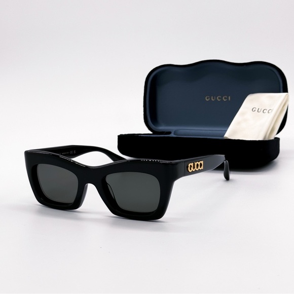 NEW GUCCI GG1773S 001 CAT EYE BLACK GREY WOMEN SUNGLASSES GUCCI - Picture 2 of 12